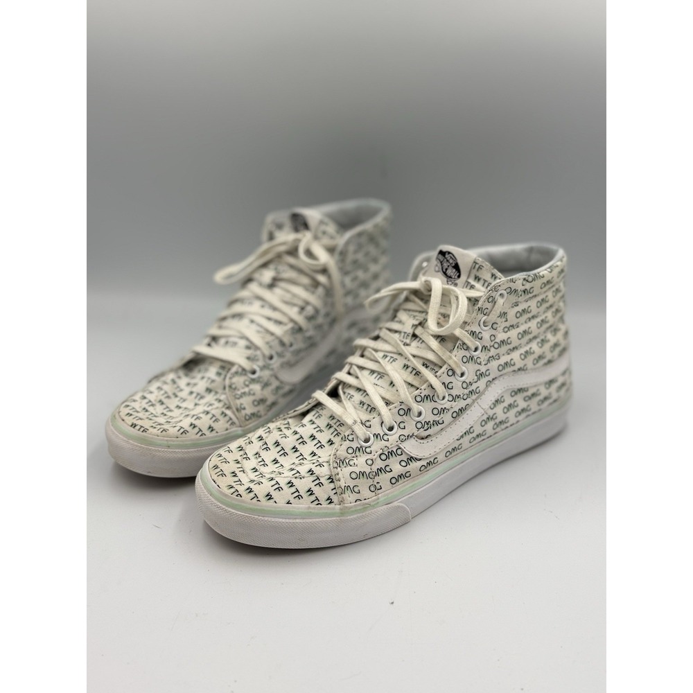Vans Sk8 Hi Slim Classics WTF/OMG Skateboarding Shoes Women Size 9.5 Mens Size 8